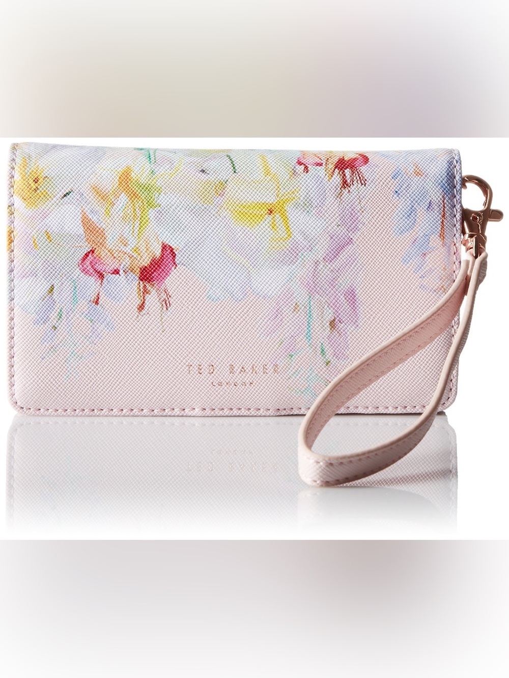 Ted Baker London Hanging Garden Floral Crosshatch Bifold Leather Wallet